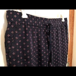 LOFT tapestry wide-leg drawstring pants, NWT sz14